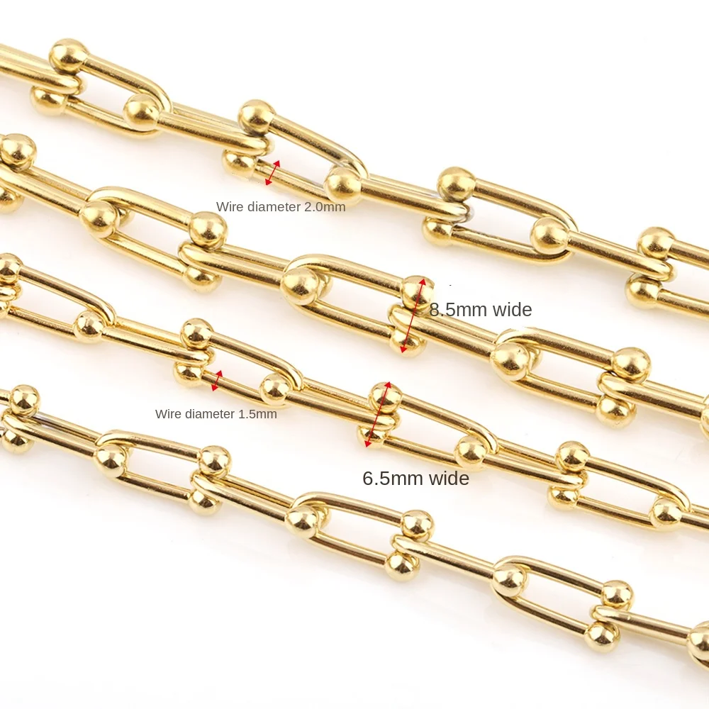 Color Retention 18k Gold Plated Stainless Steel U Shape Chain Hip Hop ...