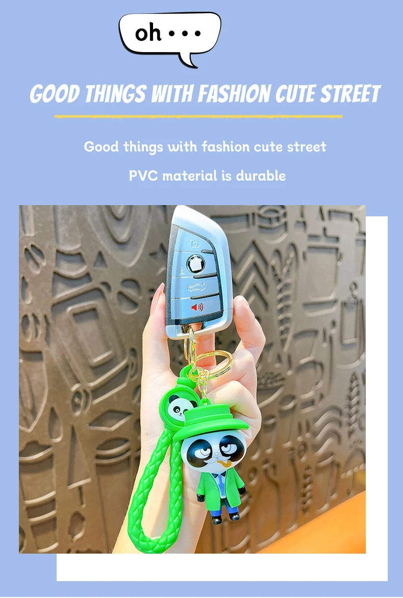 Wholesale Custom 3D Cute Doll Keychain Soft Silicone PVC Cartoon Keyring for Key Holder factory