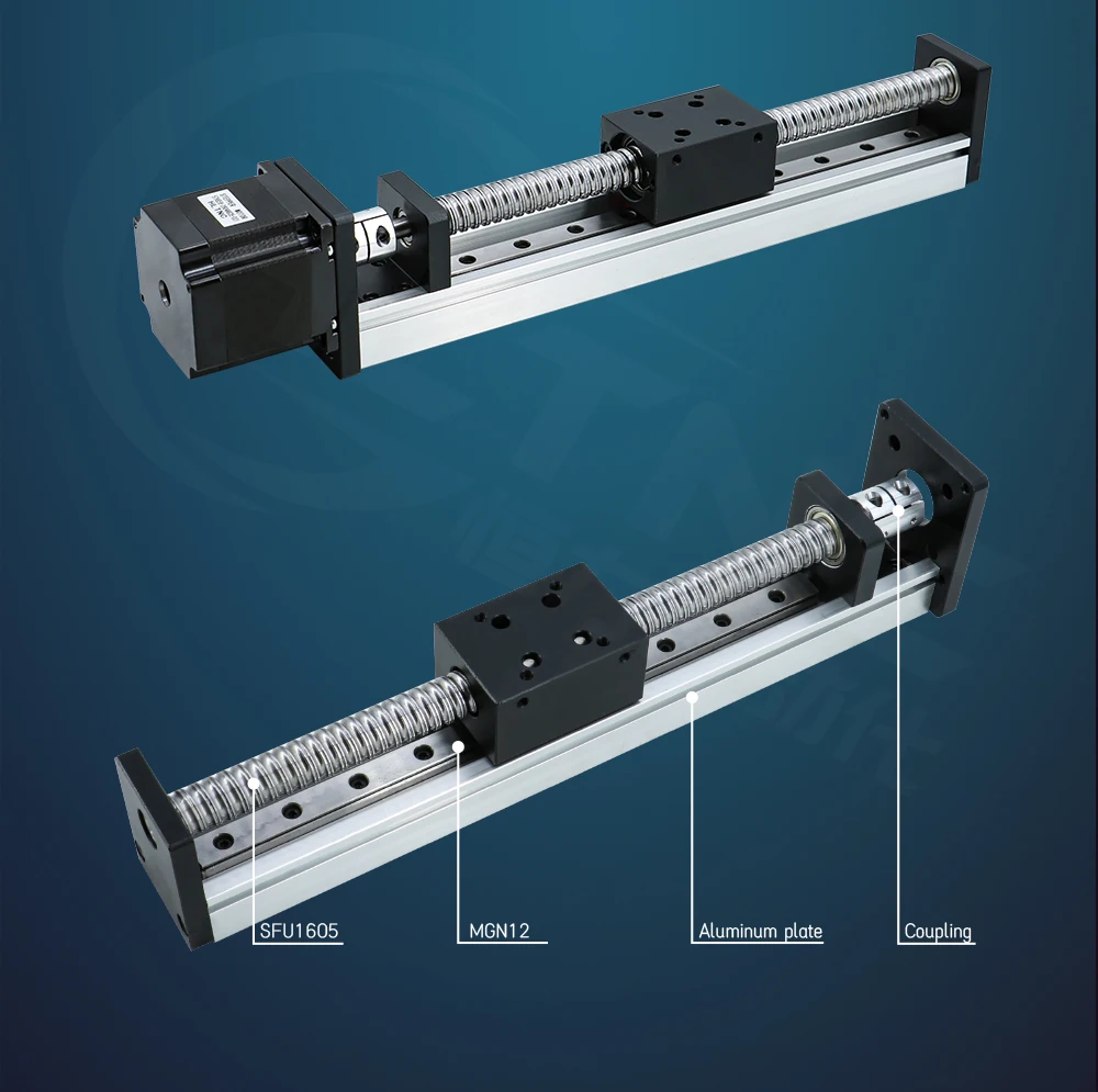 Cnc Sliding Table Z Axis Stage Effective Length 50500mm 12mm Linear