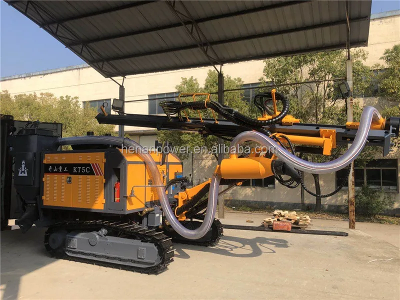KT5C Integrated 25m Crawler Diesel DTH Blast Hole Mining Drill Rig with Air Compressor