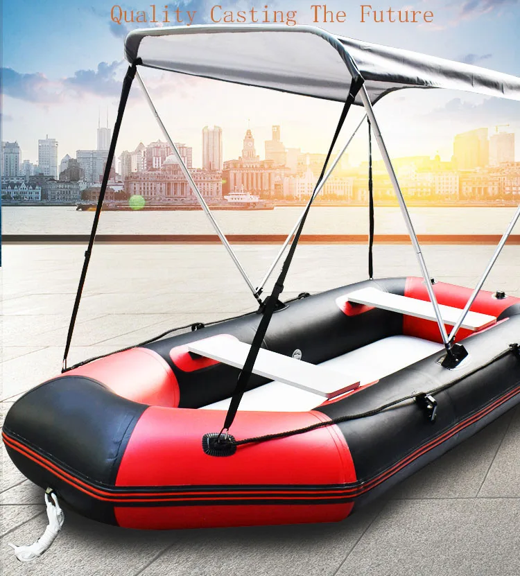 Bimini Top Boot Bâche de protection pour bateaux Bimini Top Housse pour bateaux gonflables, capote de bateau, pare-soleil de bateau gonflable, largeur 170-182 cm, noir