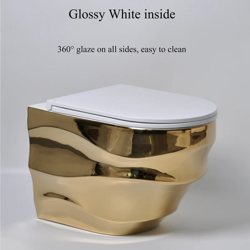 Creation Trend Modern Style Wall Mounted Gold Ceramic Wall Hung Wc Toilet For Customized Buy