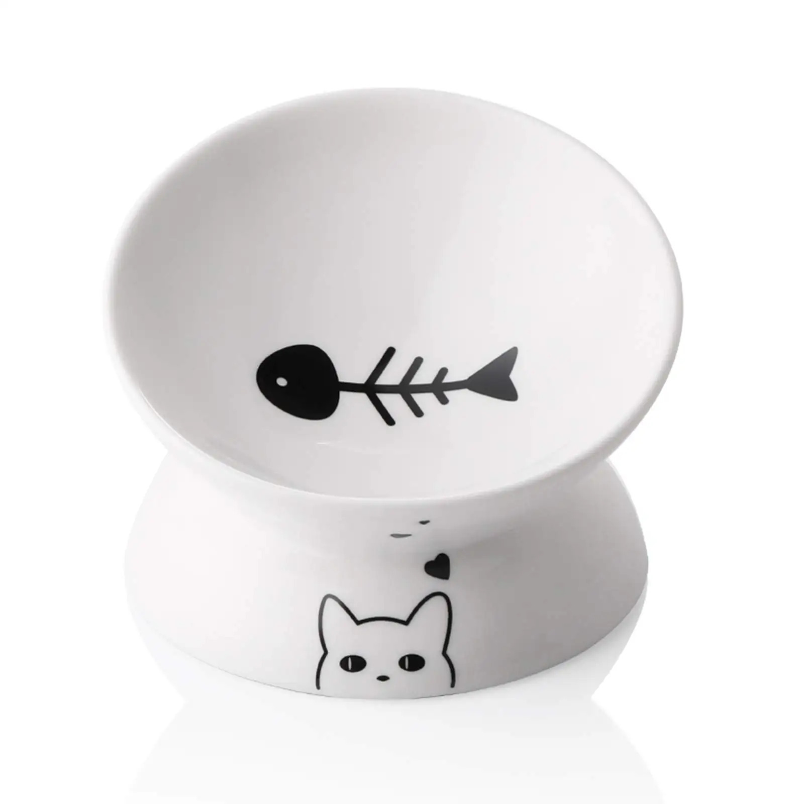 slanted ceramic cat bowl