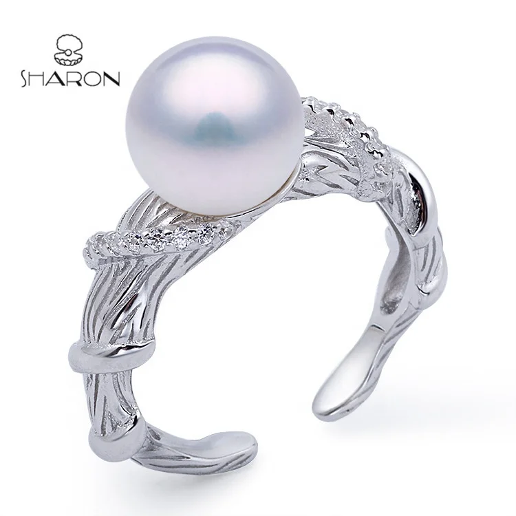adjustable ring pearl ring costume jewelry jewelry woman silver ring holder