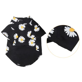 Fashion Good looking Daisy Pattern Vest Clothes French Bulldog Skirt Dog Chihuahua Pet Puppy Kitten Autumn Summer Clothes