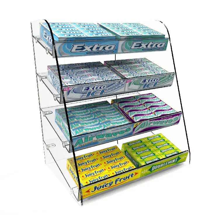 Custom Counter Top Candy Display Rack Metal Wire Desktop Groceries and Snacks Display Stand Racks for Sale