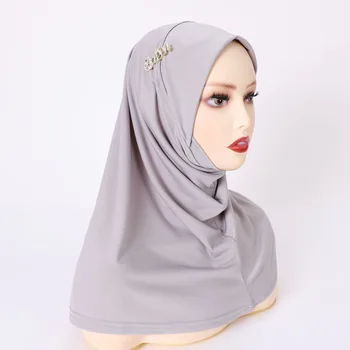 Wholesale Solid Color Muslim Ethnic Scarves & Shawls Crystal Linen Alloy Jewelry with Letter Headgear Style