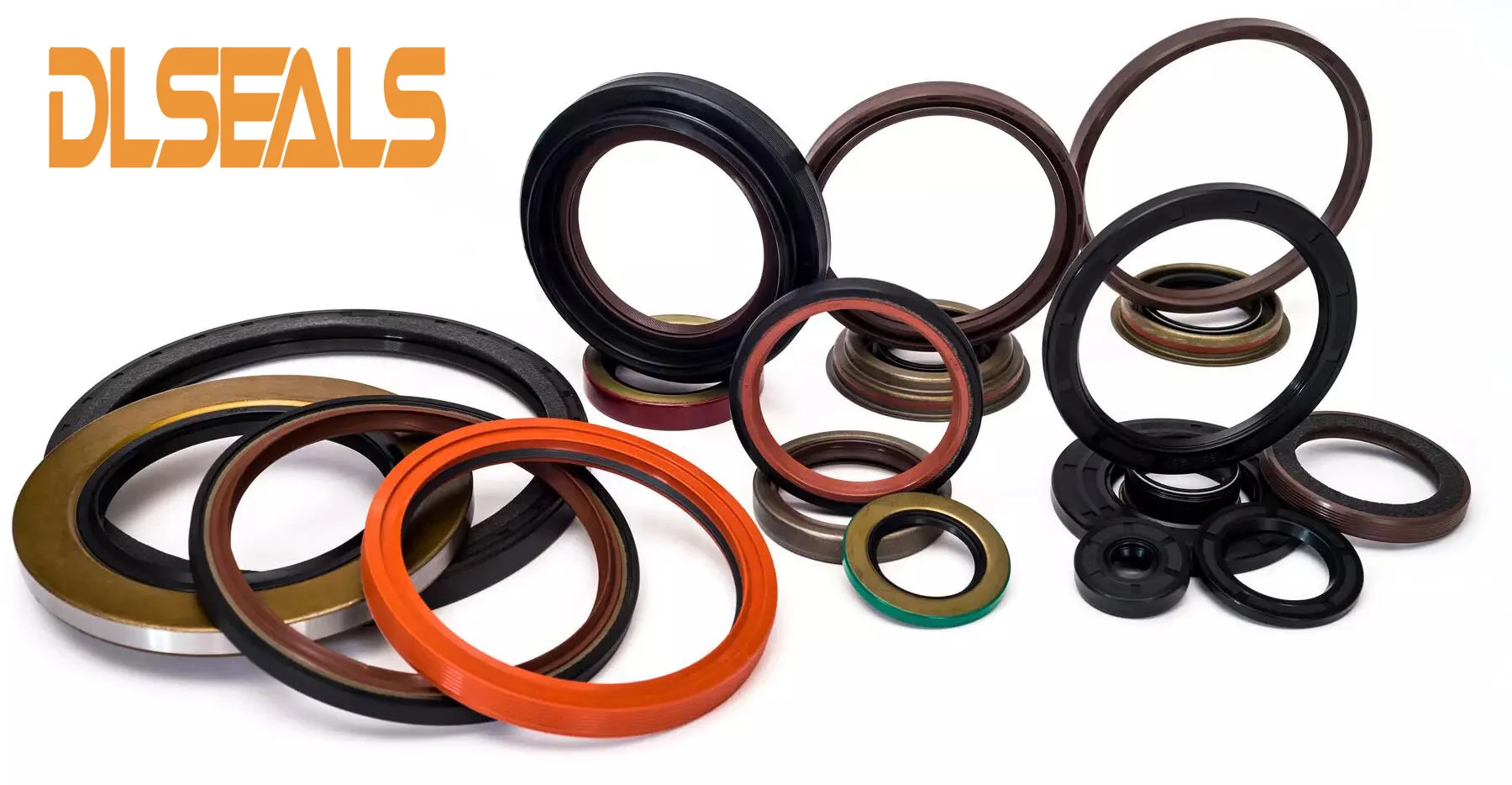 Dlseals Car Oil Seal Spring Retainer Tc Rubber Fkm Brown Metal Skeleton