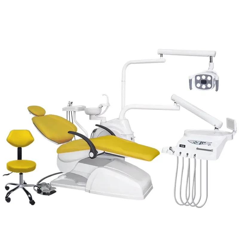 High quality dental chair dental treatment equipment clinic hospital low price chair with filter rotatable spittoon