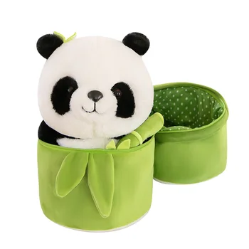 Bamboo Tube Panda Pillow Plush Toys Soft And Comfortable 3 Sizes Of Baby Comfort Toys Commemorative