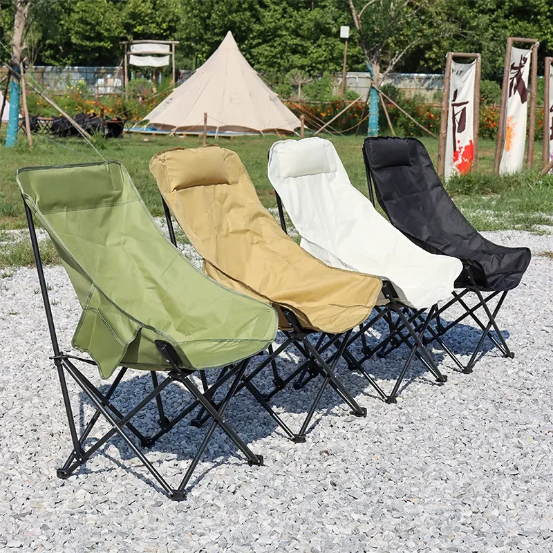Wholesale Travel Portable Picnic Lawn Chair Outdoor Oxford Fabric Folding  Camping Beach High Backrest Foldable Moon Chair