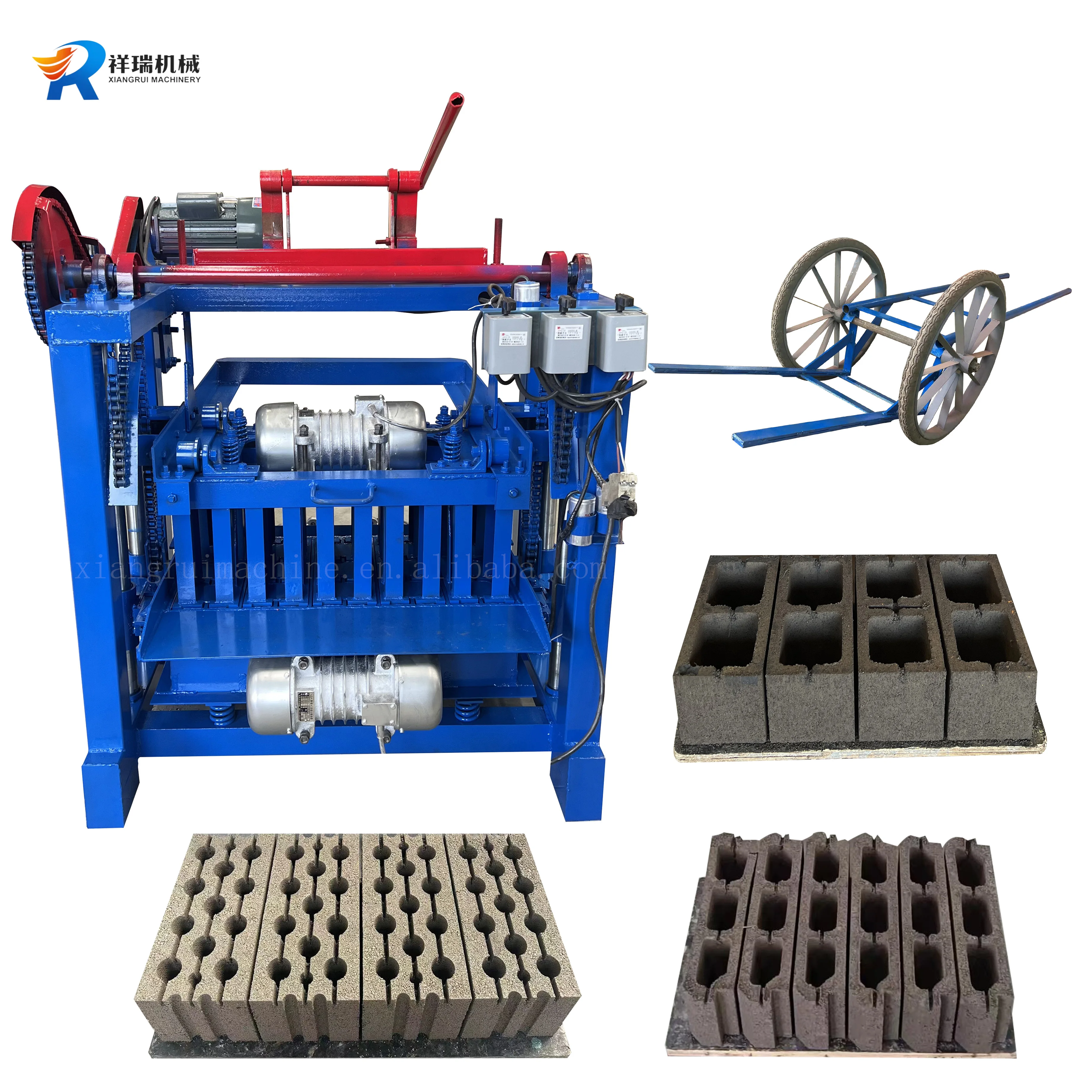 No-burn Brick Making Machine Semi-automatic Cement Hollow Brick Equipment Cement Hollow Brick Making Machine QT4-35