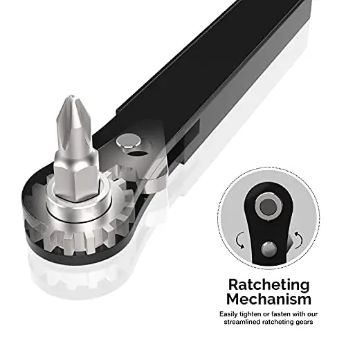 MulWark 11pc 1/4 Mini Ratchet Wrench Close Quarters Pocket Screwdriver Set with High