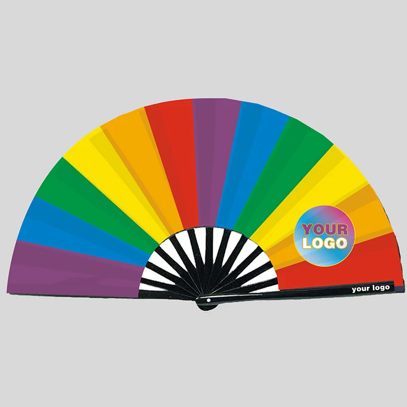 Private Label Custom Big Plastic Fan Sublimation Bamboo Wood Plastic Big Fans for Sublimation 13 Inches Bamboo Hand Fan
