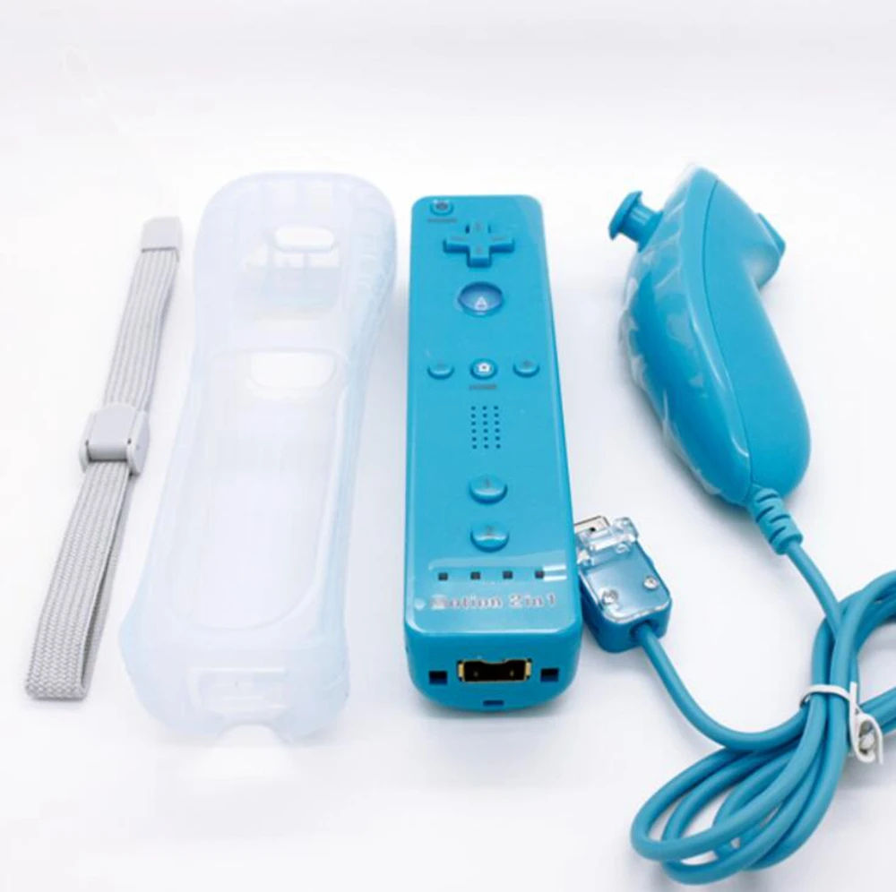 2 en 1 Manette Wii Motion plus + Nunchuck + housse compatible
