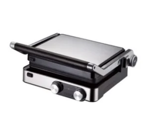 2000W Electric Contact Grill with Temperature Control and PTFE Non-Stick Surface Panini Maker for Household & Outdoor Use