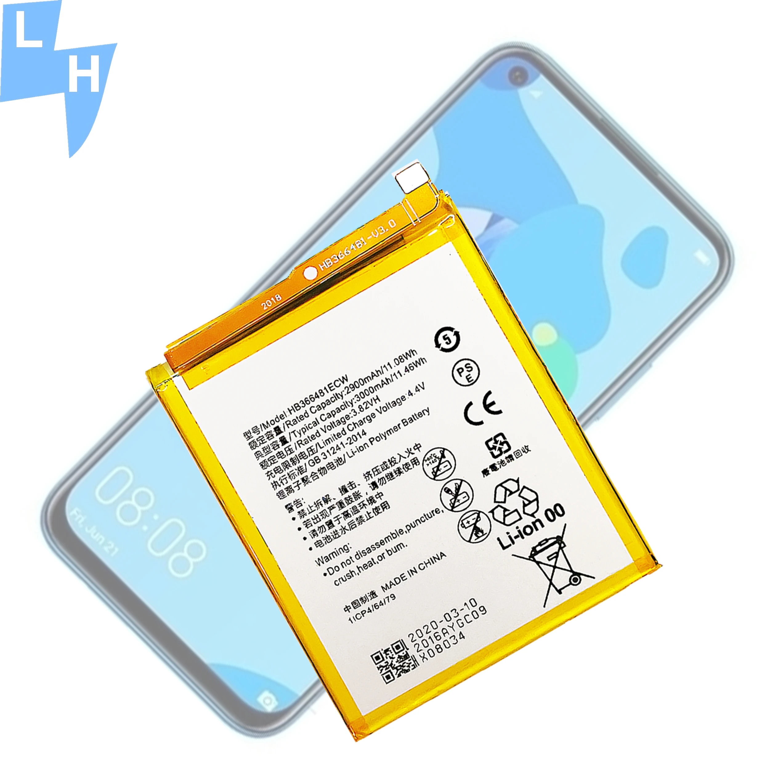 Аккумулятор 3000 мАч HB366481ECW для мобильного телефона huawei P9, аккумулятор P9lite Y7prime-2018 P8lite 2017 P20lite P10lite NOVA3E