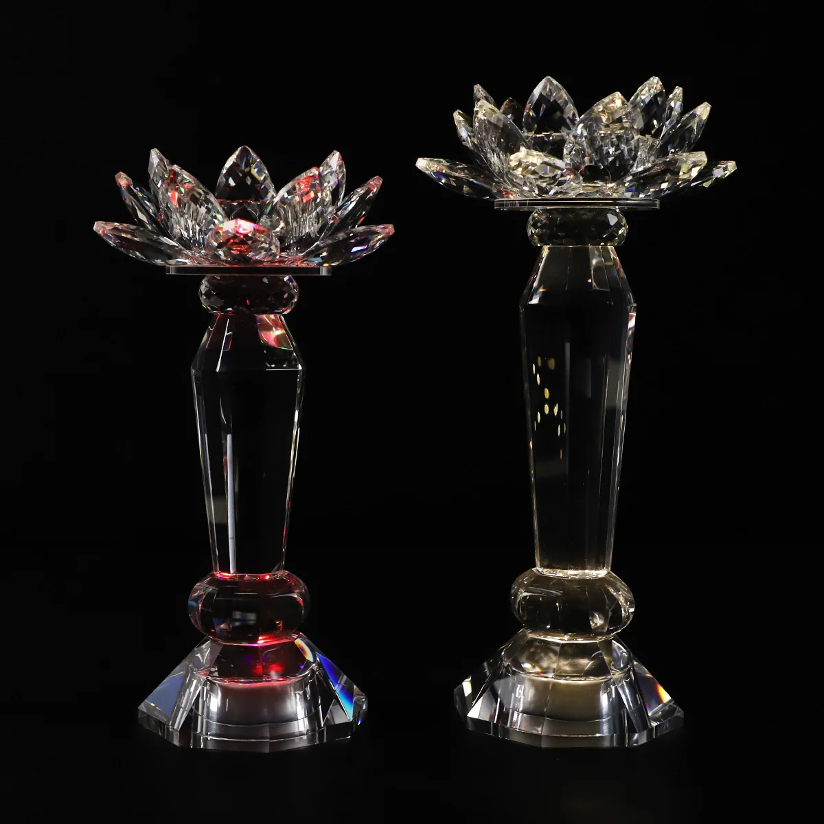 hand blown tall glass candles jars candelabra centerpiece crystal candlestick holder