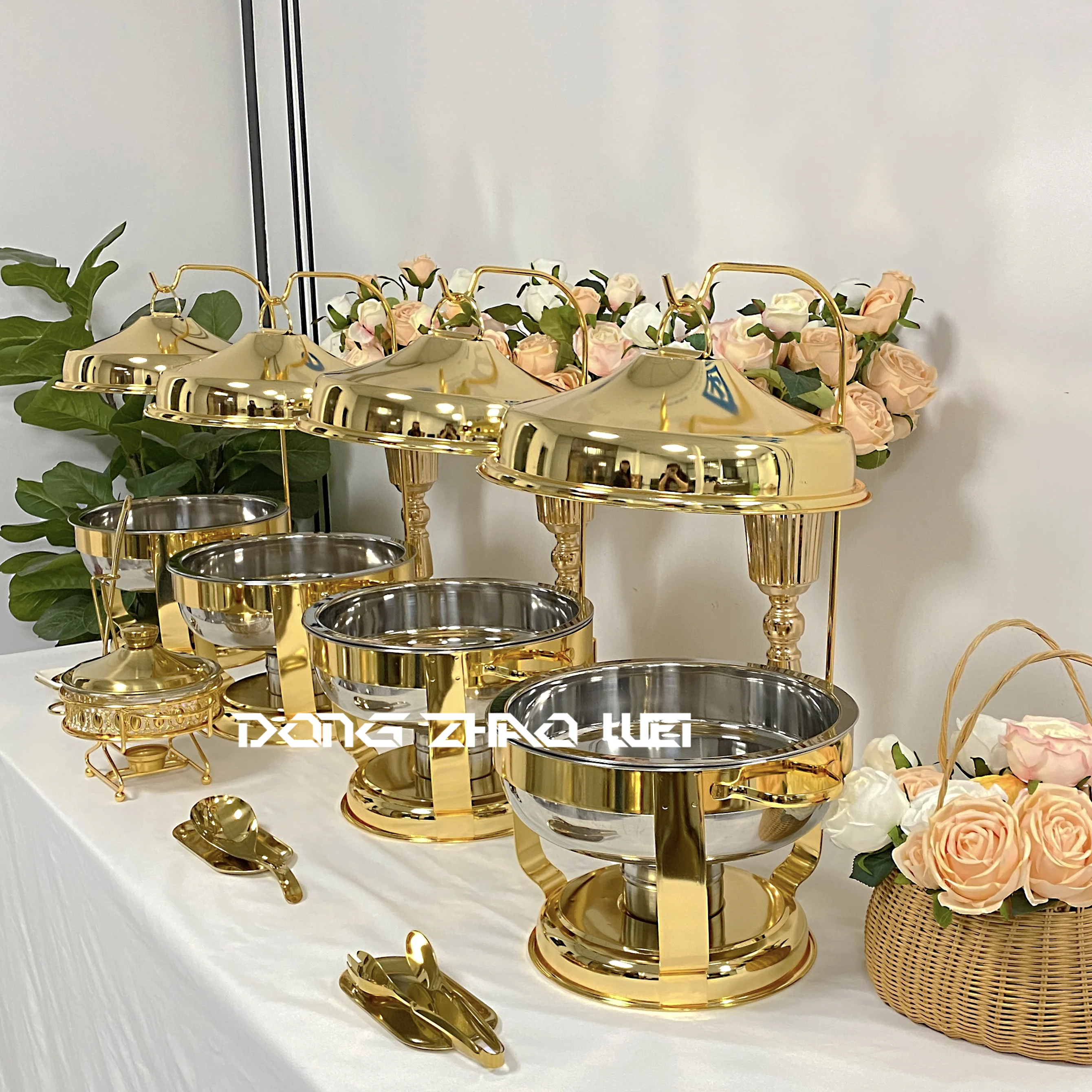 Hotel Wedding Banquet 9.0l Stainless Steel Food Warmer Gold And Silver ...
