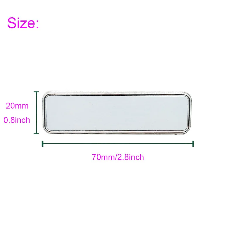 Thermal Sublimation Blank Metal Name Plate Heat Transfer Zinc Alloy ...