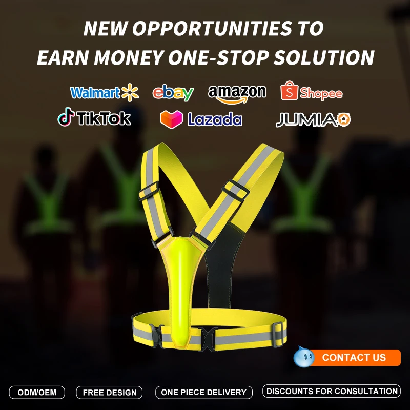 Yellow Reflective Safety Jackets Vests with Front/Back Flashing