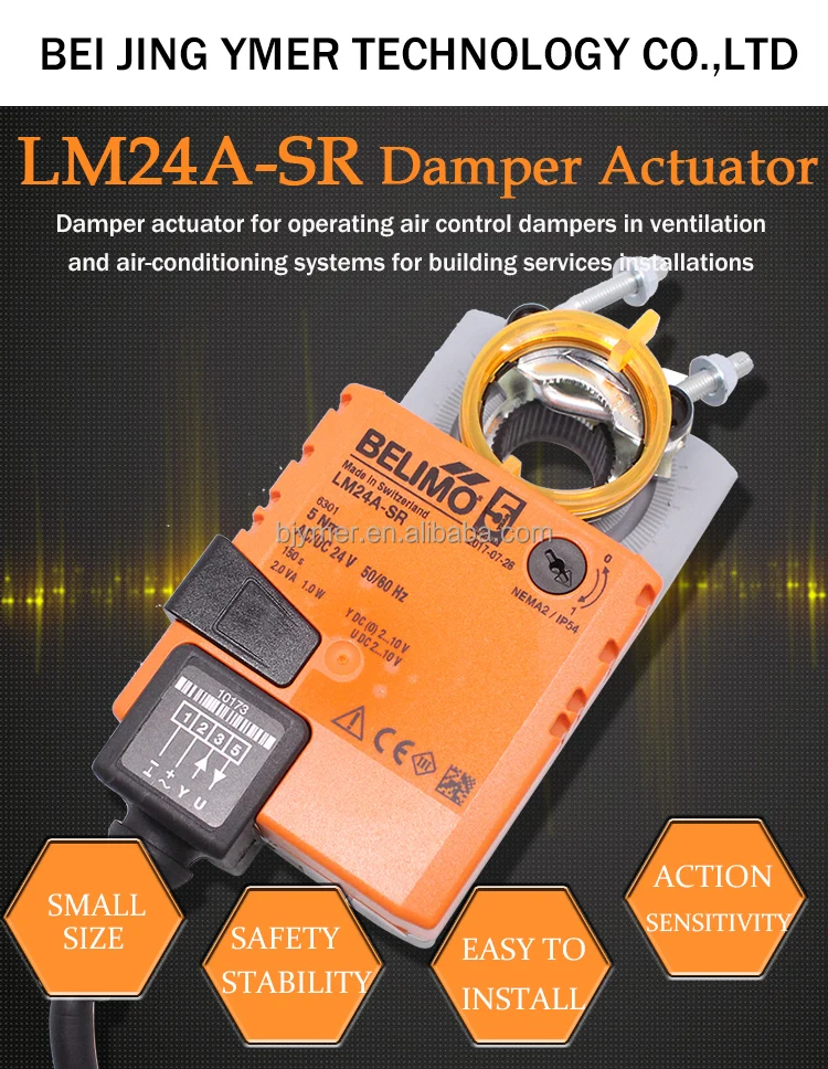 Belimo Lm24a-sr Ac24v 5nm Damper Actuator For Operating Air Control ...
