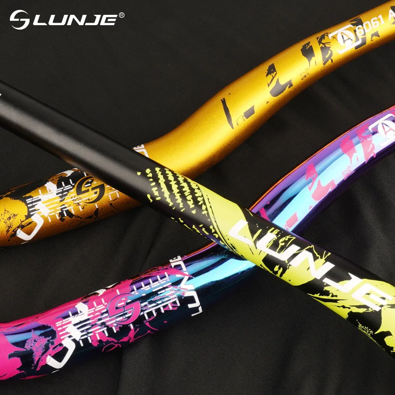 LUNJE Swallow Handle Emtb Colorful Rainbow Handlebar Lift Height 35mm Caliber 31.8 * 720/780mm Multicolor Bicycle Handlebar