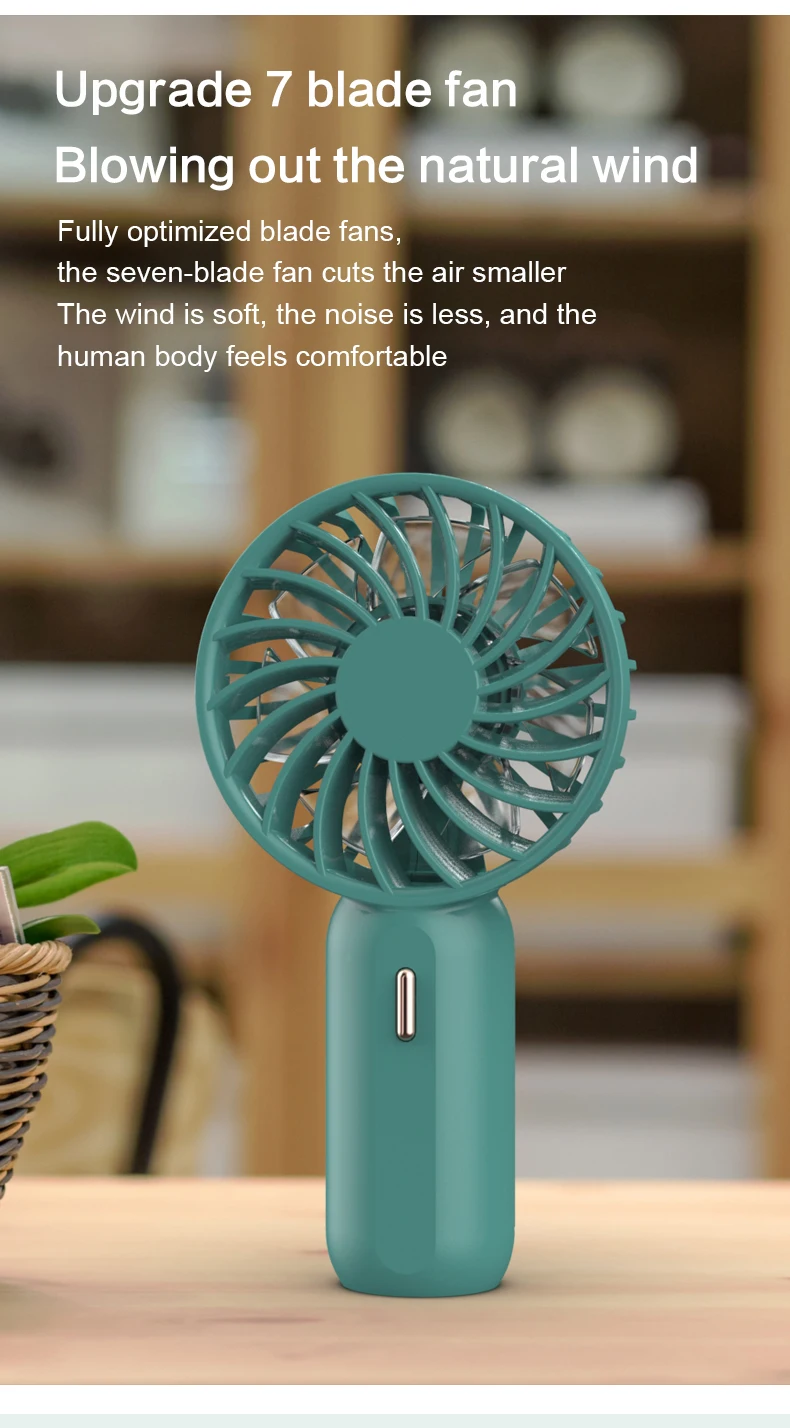 Pink Handheld Usb Fan, Portable, LED - detail 12