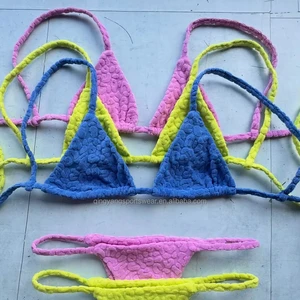 High Waist Bandeau Multi-Color Swimsuit New European Beachwear  Hot Selling Swimwear Bikini