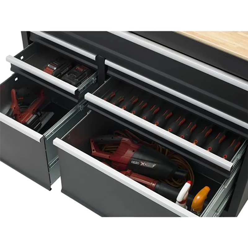 Wholesale 42 Inch 7 Drawers Tool Trolley Tool Box  with Rubber Wood Top supplier