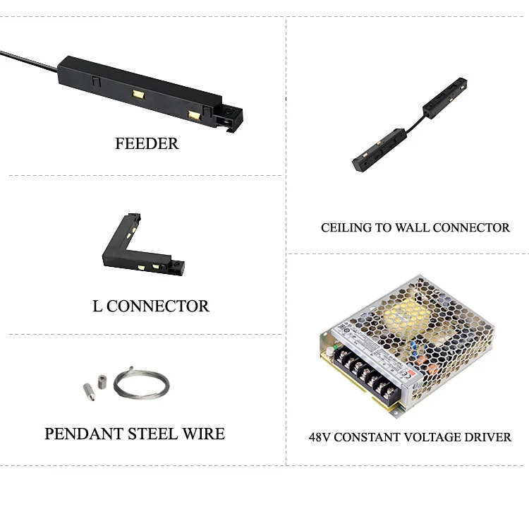 Черная Магнитная направляющая, магнитная направляющая, магнитная направляющая Стелла, магнитная трековая система, магнитная трековая направляющая, прожектор с подвеской