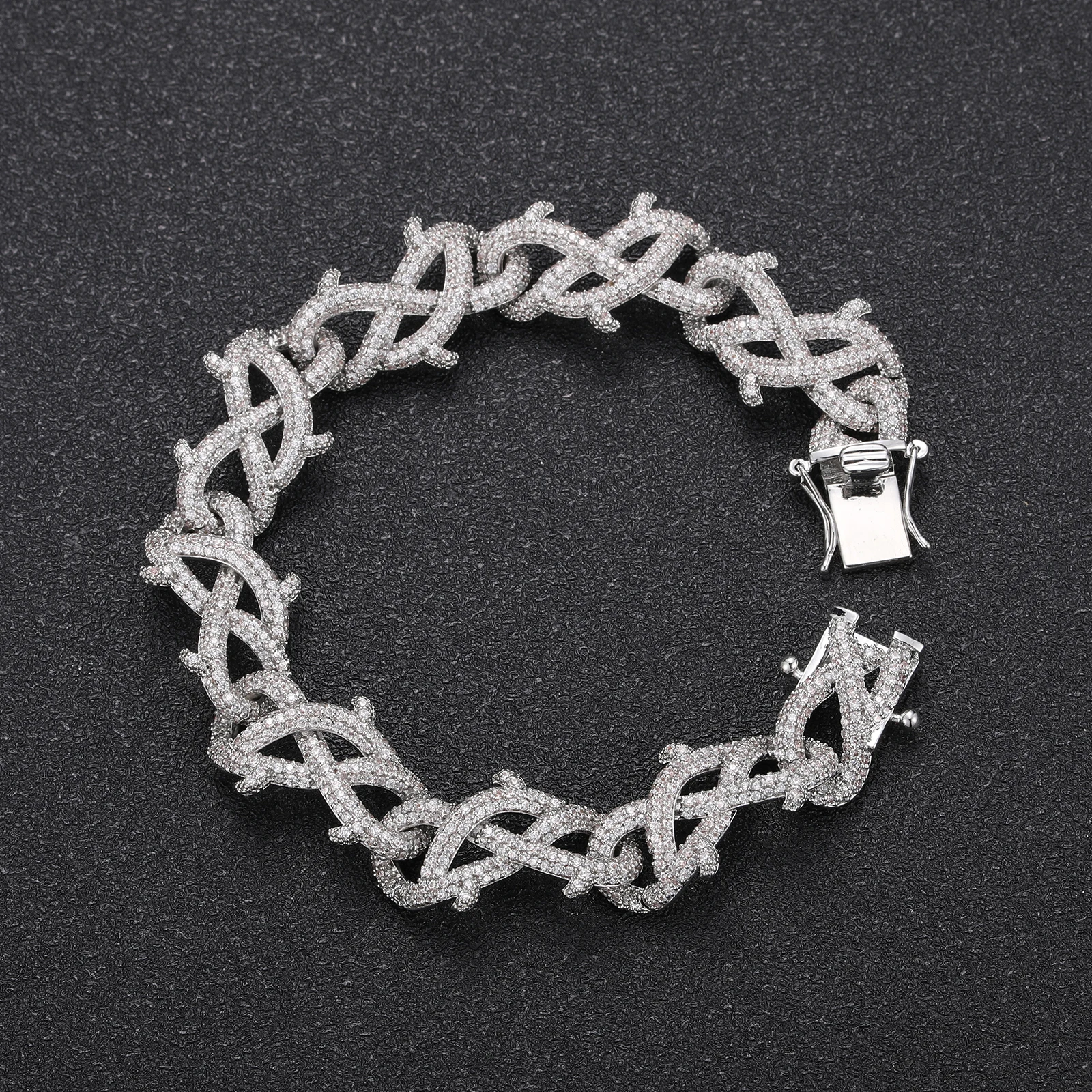 Taglio Diamante Cuore & Baci Orsacchiotto Bracciale Vero - Foto 13