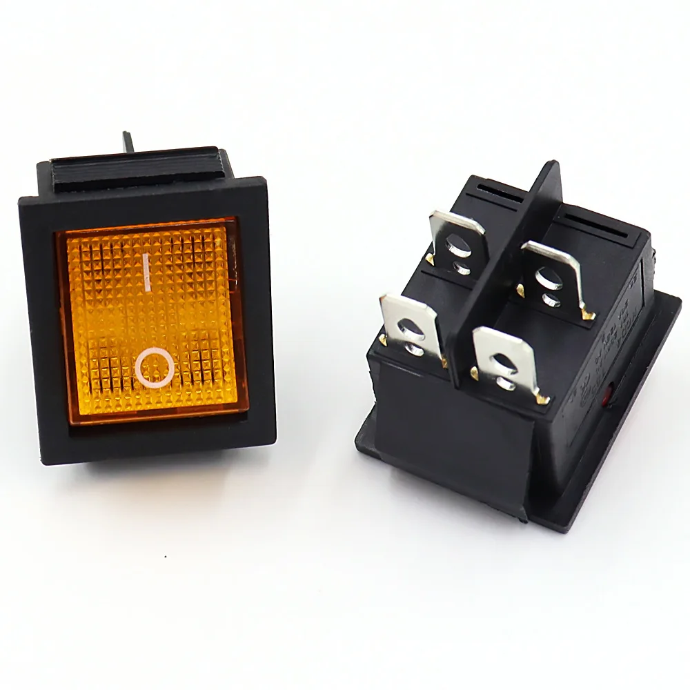 Custom Round/square Rocker Switch T125 30A 250V KCD1 Rocker Switch DPST 3 Pin with Lighted