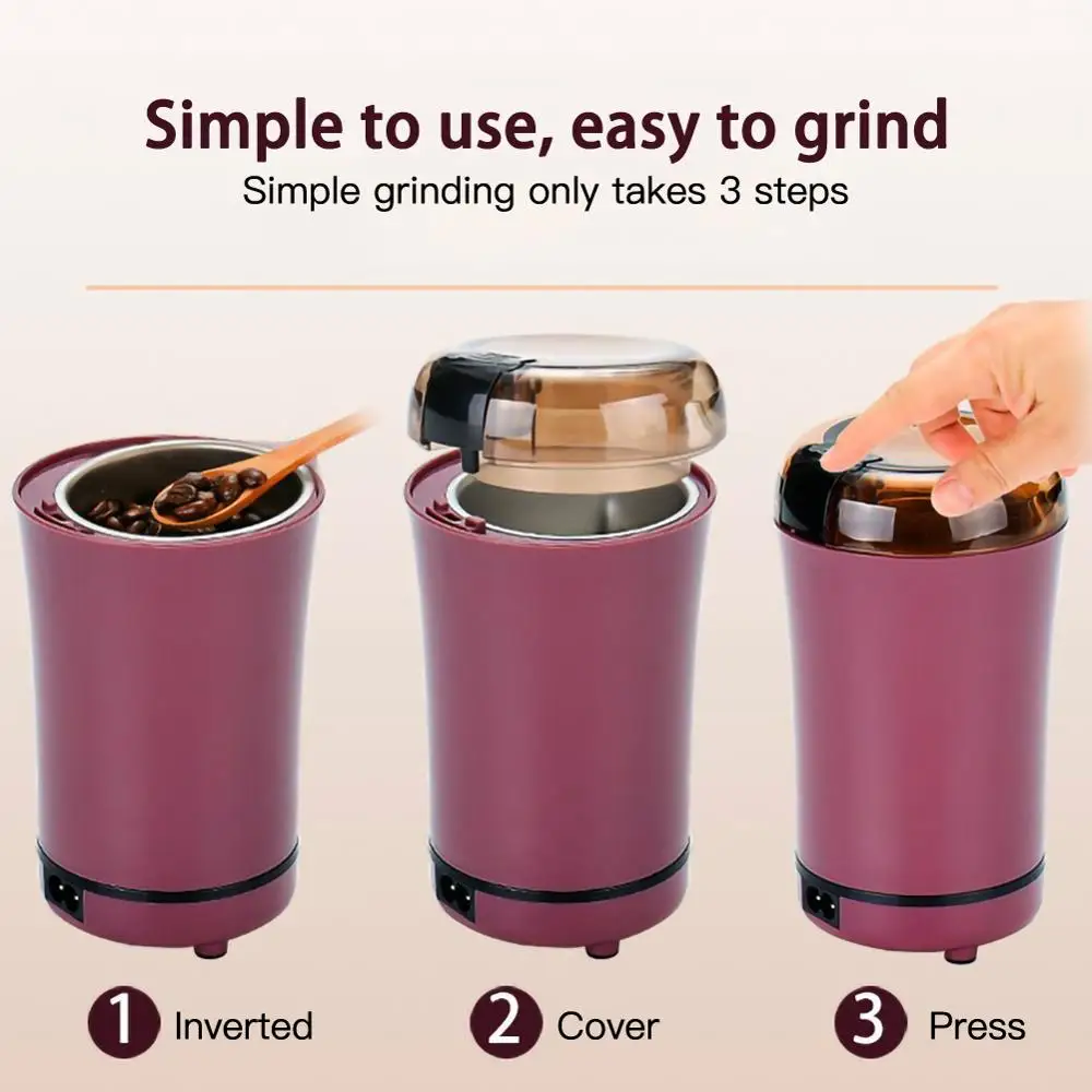 Electric Coffee Grinder Capacity Powerful Mini Kitchen Beans