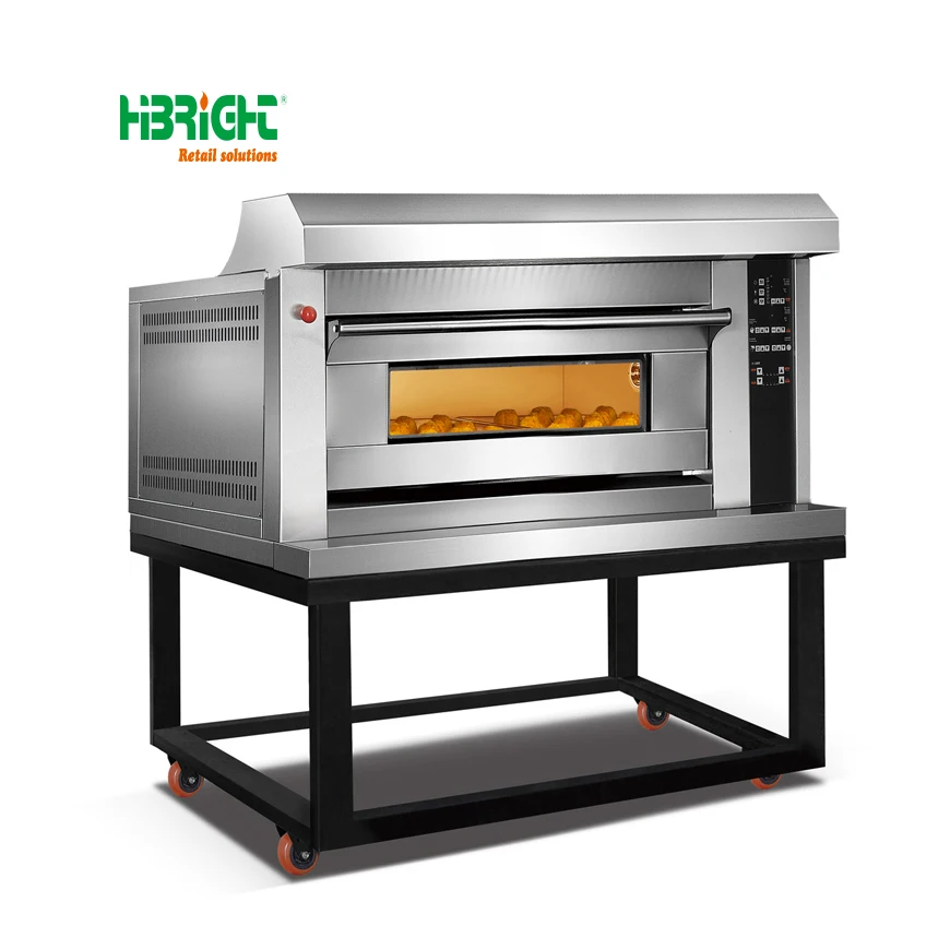 High Quality SS Manufacturing Intelligent Control Panel Commercial Bakery Machine Deck Oven
