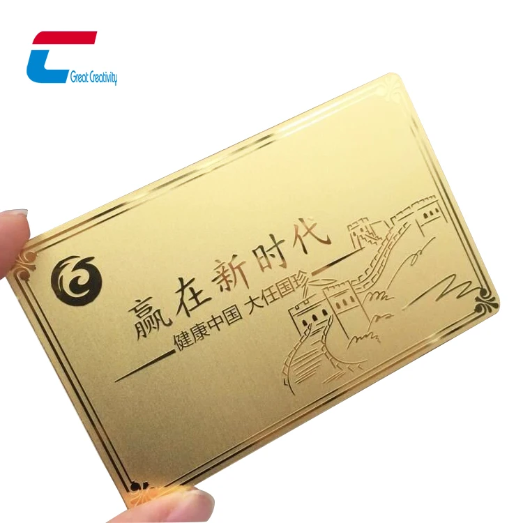 Hot Selling Luxurious 24K Gold Metal Crafts Gift Card Gold Embossed Business Cards Design Gold Embossed Metal Business Card