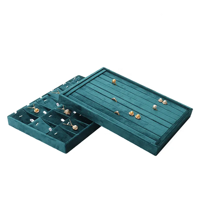 Amino  Factory direct Velvet Jewelry Ash Trays Slotted Ring Necklace Bracelet Packaging Trays Serving Trays