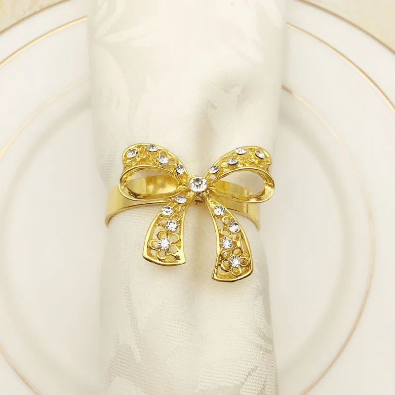 Custom Made Making IN STOCK Exquisite Pearl Simple Bow Napkin Rings