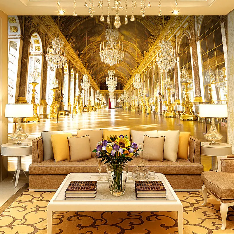 Custom 3d Photo Wallpaper Painting Luxury Royal Palace Hotel Hall Living  Room Sofa Tv Background Non-woven Wall Mural Wallpaper - Buy Wallpaper  Glitter,3d Leather Wallpaper,Gold Glitter Wallpaper Product on 