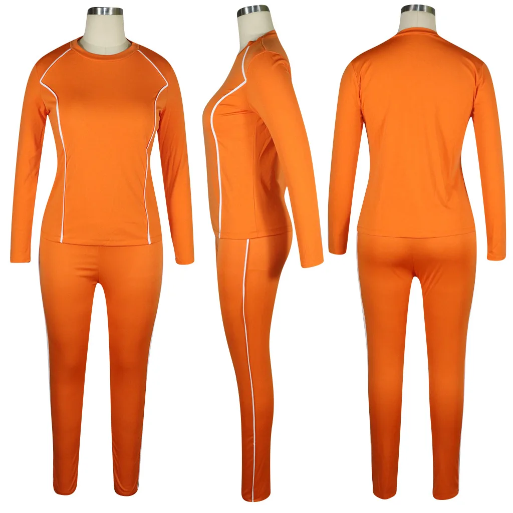 Сексуальный комплект из 2 предметов X04502S прямые женские брюки с длинными рукавами и