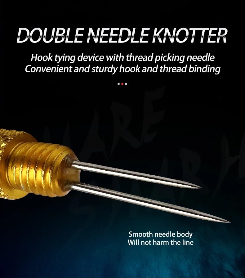 Fishing Line Knot Tying Tool Doubleheaded Needle Hand Metal Fishing