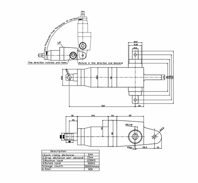 Hydraulic Pump For Lifting Table  Hydraulic Cylinder Pump for Hospital beauty bed cylinder