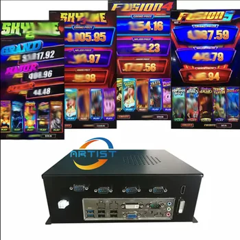 Hot Selling Fusion 4 in 1 Skyline Popular PCB Game Board Straight/Curved Touch Monitor Skill Game Machine
