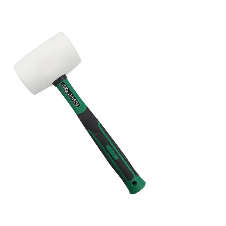 hot selling factory prices white head rubber hammer with fiber