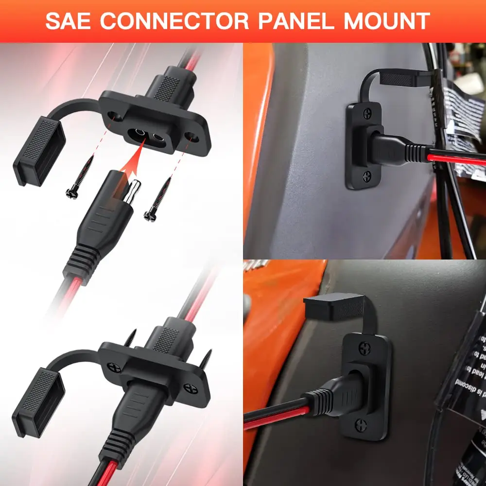 TMH SAE-Steckdose Set – 5 Stück, 60cm Kabel, 10 AWG, Für Solarpanel & Batterieladegerät