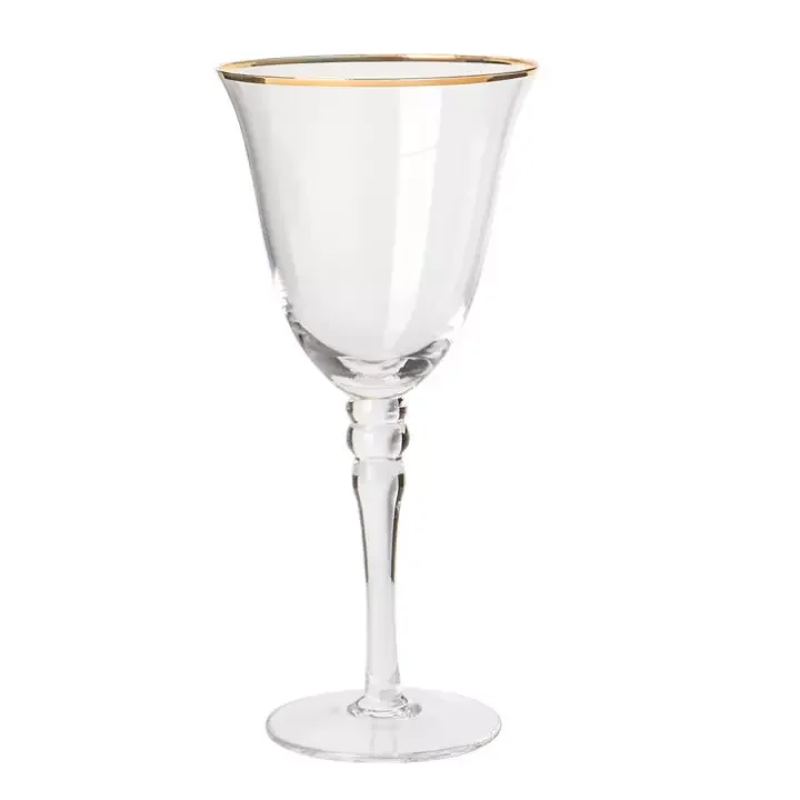 Various Logo and Color Available Glassware With Gold Rim Custom Gold Rimmed Wine Glasses Long Stem Crystal Red Wine Glass Goblet
