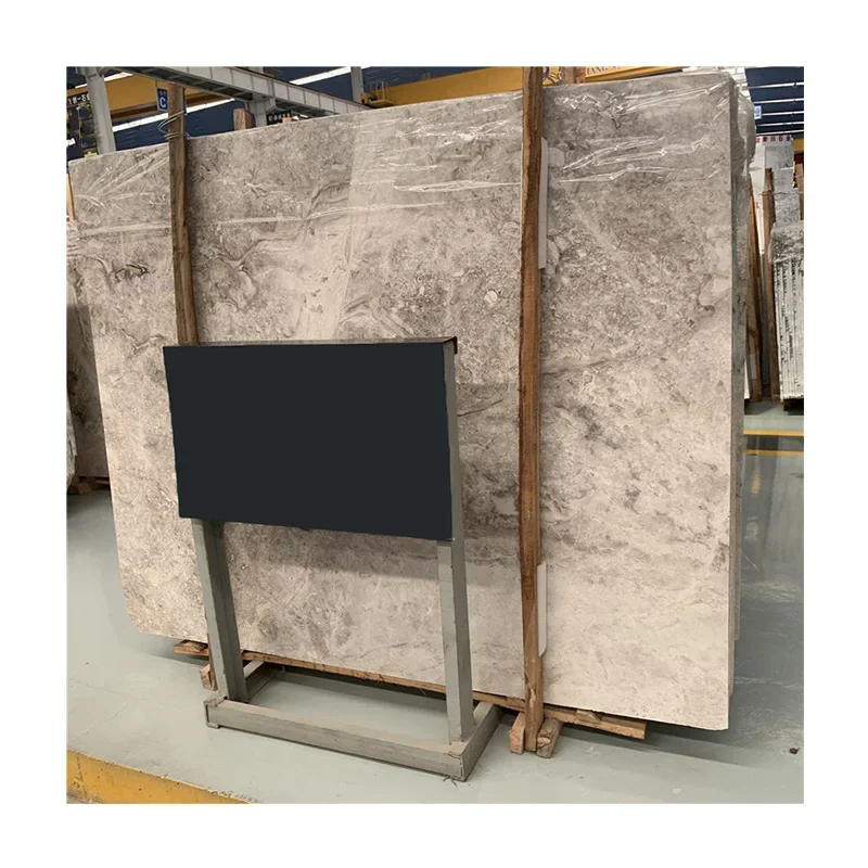 맞춤형 사이즈의 폴리시드 그레이 대리석 바닥 타일, 조리대용 천연 라이트 그레이 대리석 슬래브 및 그레이 대리석 테이블 탑 디자인