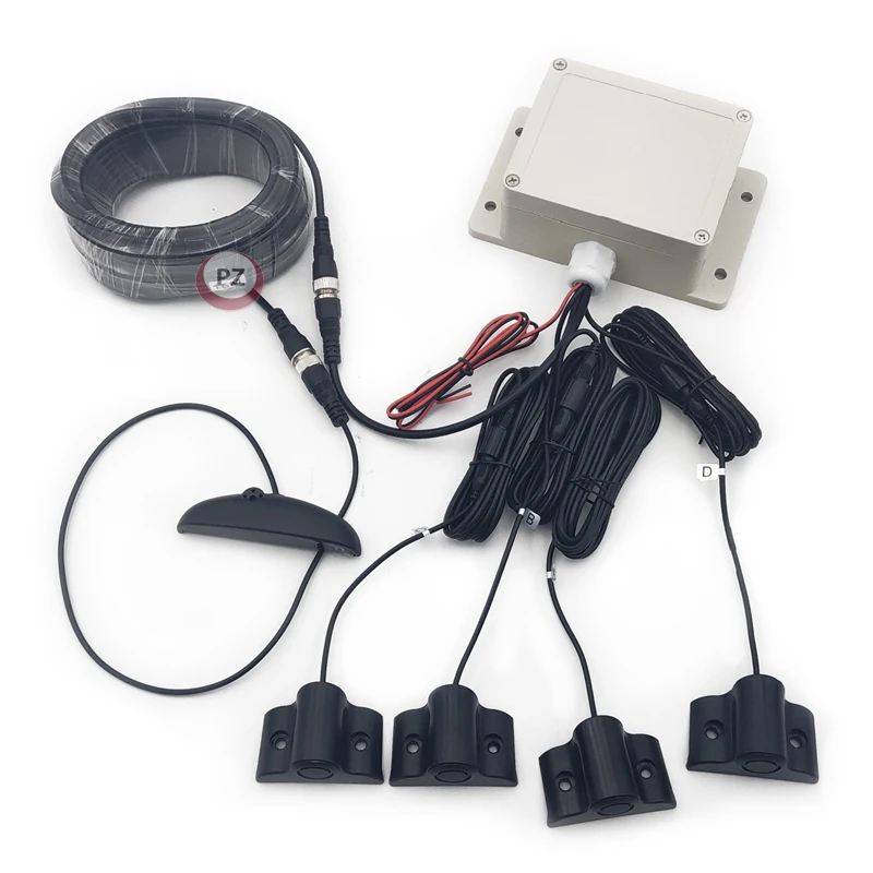 Automatic Digital Waterproof Truck Bus Alarm Parking Sensor System 4 Probes Long Range Detection with Buzzer Car Reversing Aid