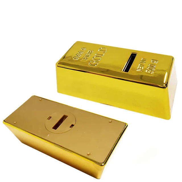 Gold Brick Piggy Bank - A Creative Gift for Coin Savings