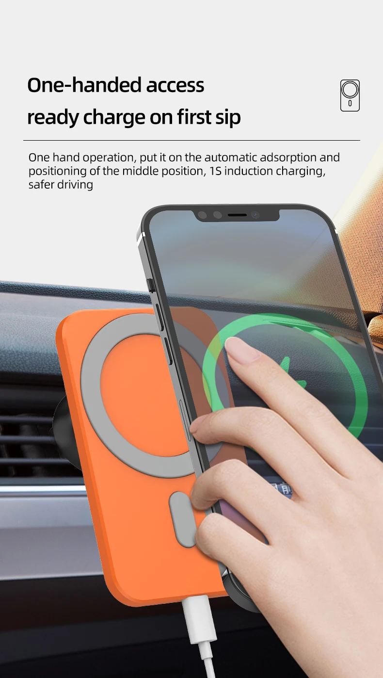 2021 15w Magnetic Car Vent Mount fast Wireless Charger phone holder for iphone 12 magnetic phone stand mount/dashboard/tabletop